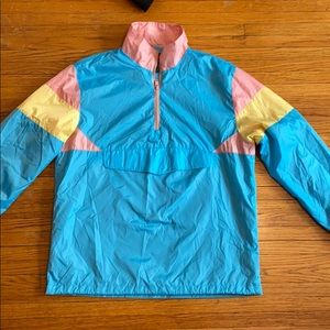 Blue, Pink and Yellow 90s  Wind Breaker Jacket